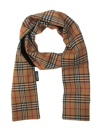 Béžová pánská šála s černým vzorem