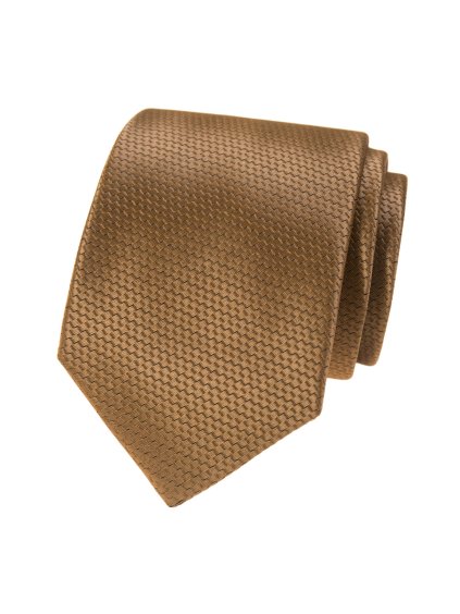 Béžová lesklá pánská kravata se vzorem