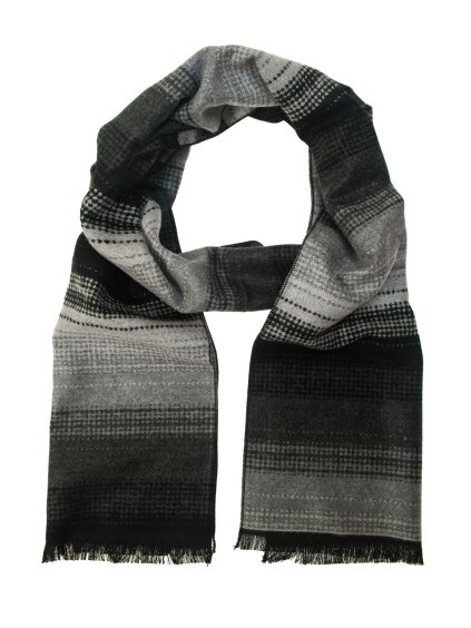 Šedo-černá pánská šála