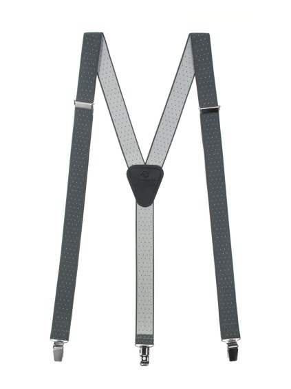 Světle šedé úzké pánské kšandy s černým středem