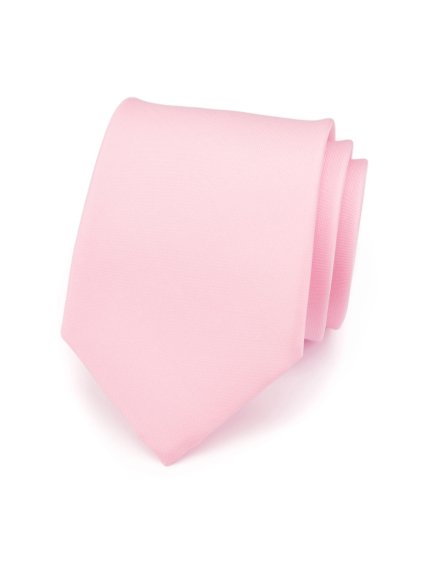 Velmi světle růžová matná kravata