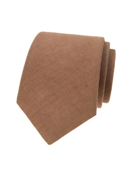 Béžová lněná pánská kravata