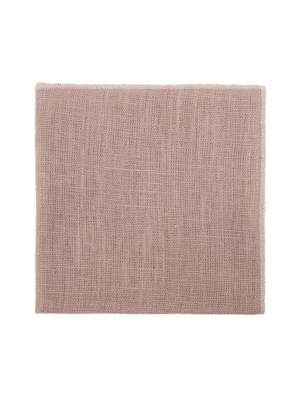 Pudrový lněný kapesníček do saka