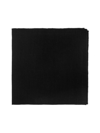 Černý lněný kapesníček do saka