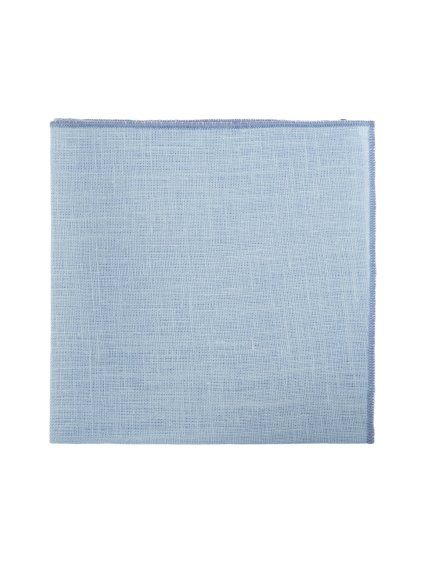 Světle modrý lněný kapesníček do saka