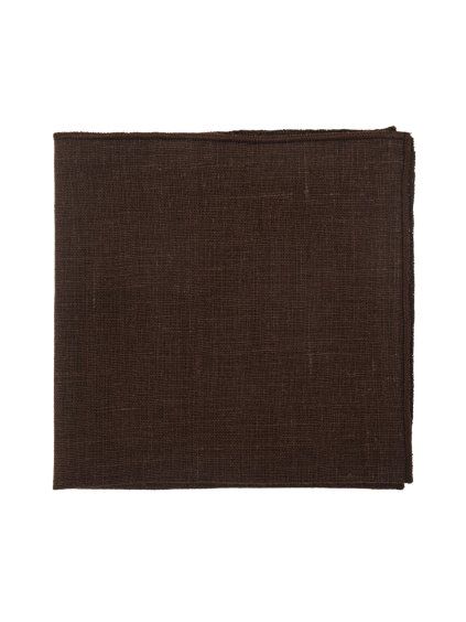 Hnědý lněný kapesníček do saka