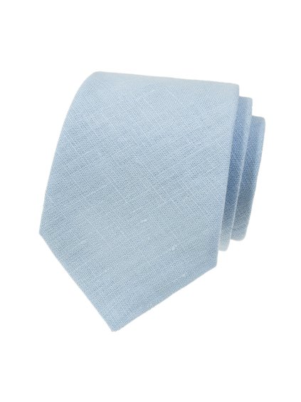 Světle modrá lněná pánská kravata