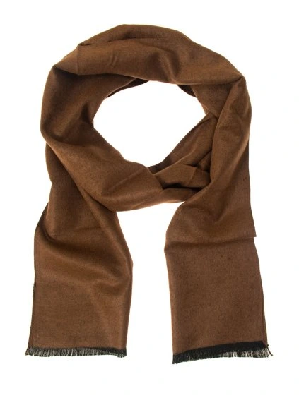 Skořicově hnědá pánská šála se střapci