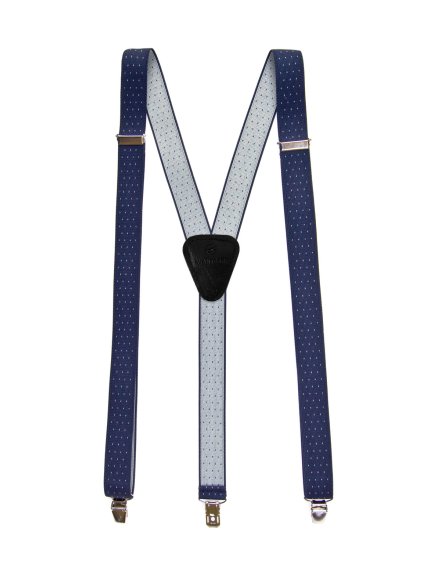 Modré úzké šle s tečkami