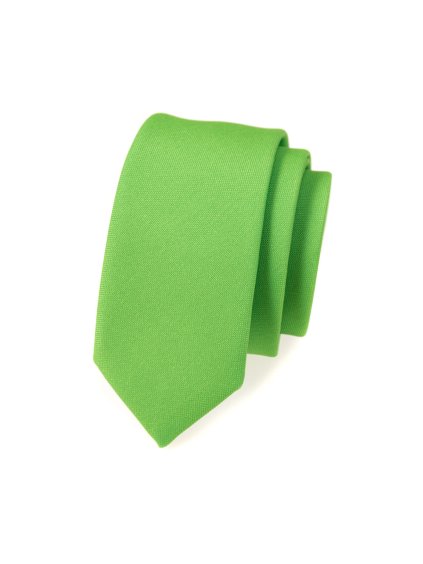 Zelená slim kravata bez vzoru