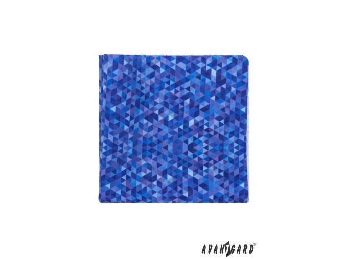 Zářivě modrý kapesníček s mozaikovým vzorem