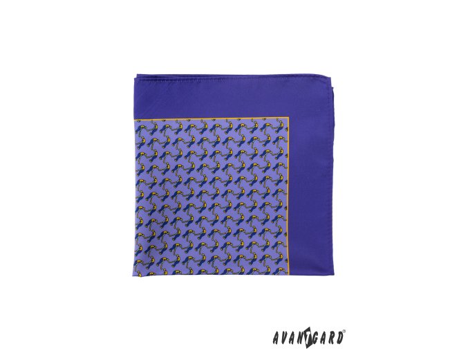 Fialový kapesníček do saka se vzorem golfisty