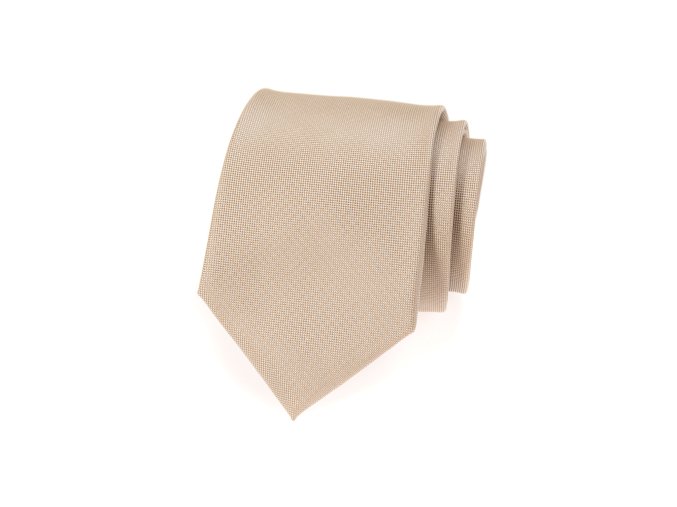Béžová kravata bez vzoru_
