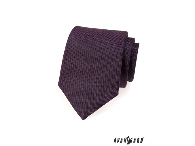 Tmavě fialová kravata bez vzoru_