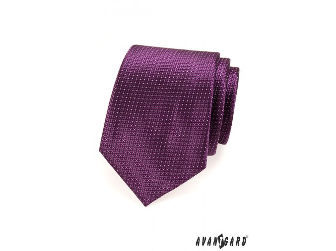 Fialová kravata s velmi jemnými bílými tečkami