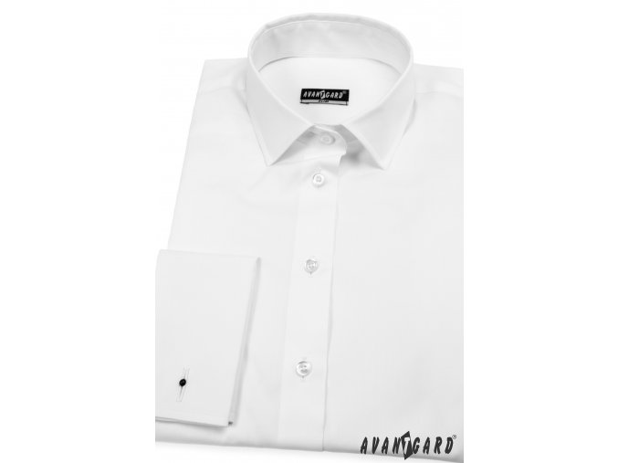 Bílá dámská košile na manžetové knoflíčky, 722-1