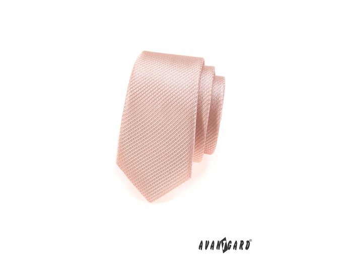 Lososová proužkovaná slim kravata