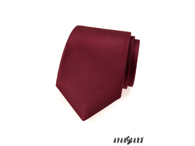Bordó kravata s jemným vzorkem stejné barvy