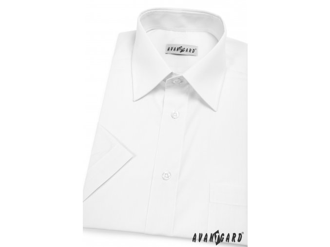 Pánská bílá klasická košile, kr. rukáv, 351-1