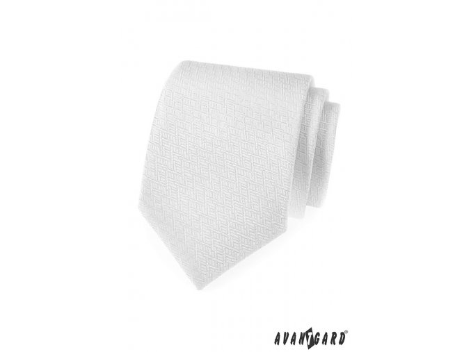 Bílá luxusní kravata s jemným vzorkem