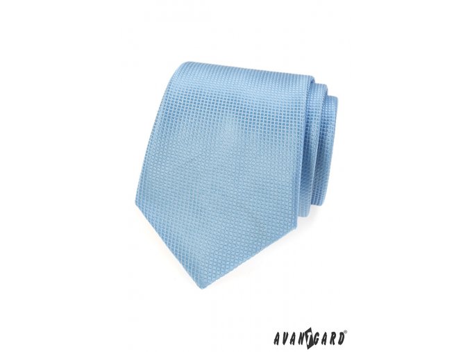 Světle modrá mřížkovaná kravata
