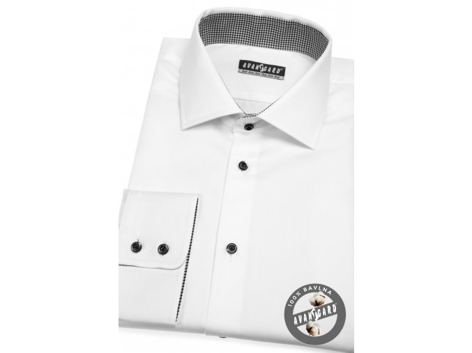 Bílá pánská bavlněná košile, dl. rukáv, 509-0129