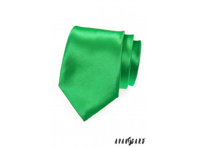 Zářivě zelená jednobarevná lesklá kravata