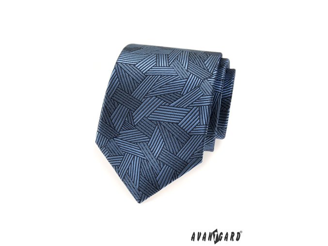 Modrá luxusní kravata se vzorem