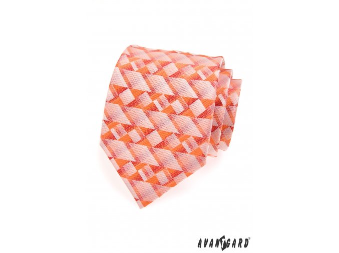 Oranžová kravata s mozaikou