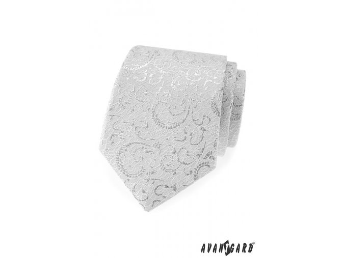 Stříbrná kravata se stříbrným vzorem