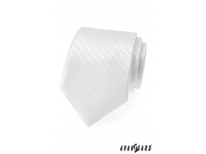 Bílá luxusní kravata s jemnými proužky