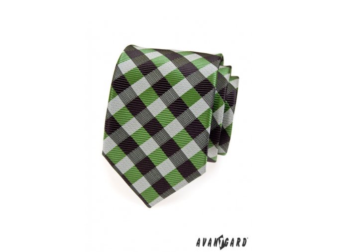 Zelená károvaná kravata