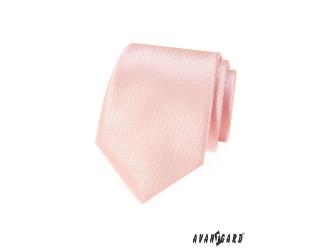 Růžová kravata s velmi nenápadným vzorkem