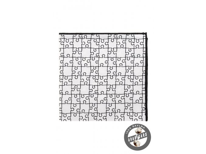 Bílý kapesníček se vzorem - puzzle