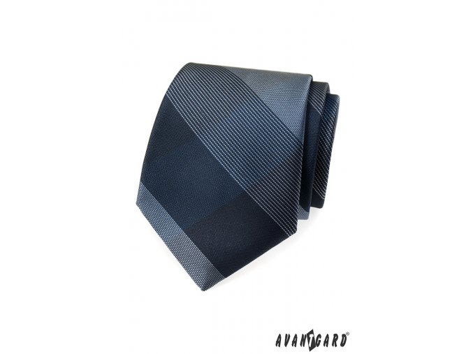 Velmi tmavě modrá kravata se světlým vzorem
