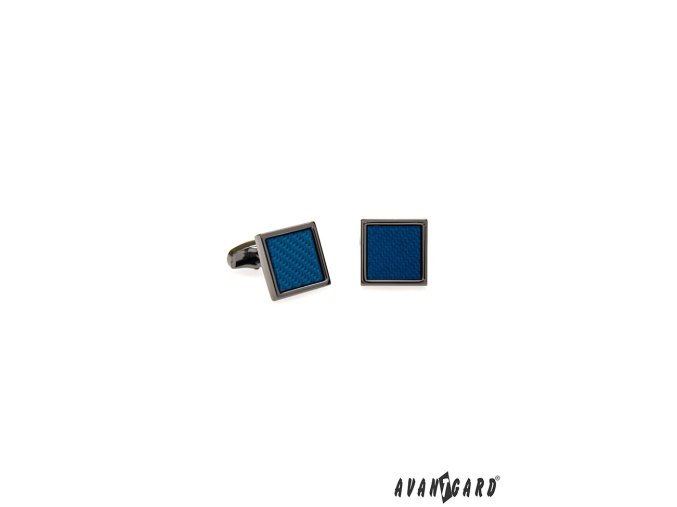 Modré manžetové knoflíčky s grafitovým okrajem