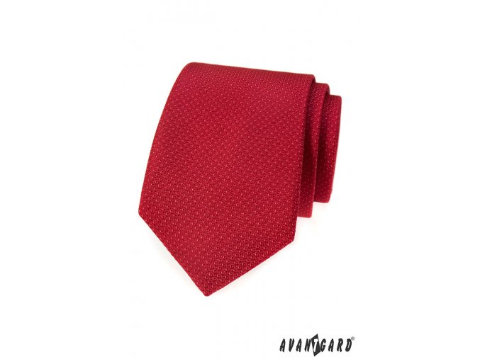Červená kravata s velmi jemným bílým vzorkem