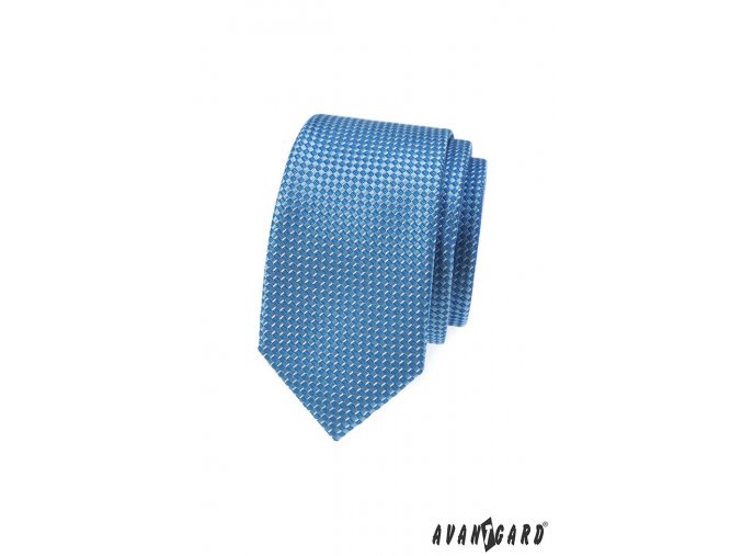 Bledě modrá slim kravata s trojrozměrným efektem