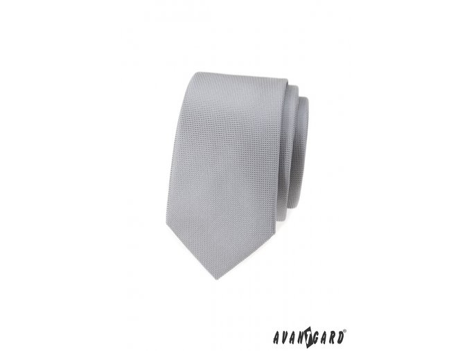 Velmi světle šedá luxusní SLIM kravata _