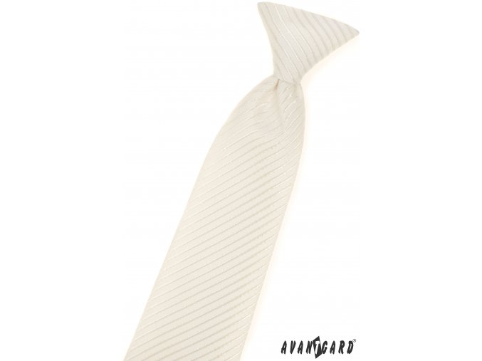 Smetanová dětská kravata s proužky