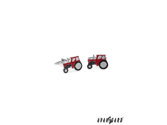 Červené manžetové knoflíčky - traktor