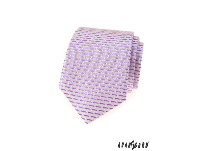 Lila kravata s cihlovým vzorem