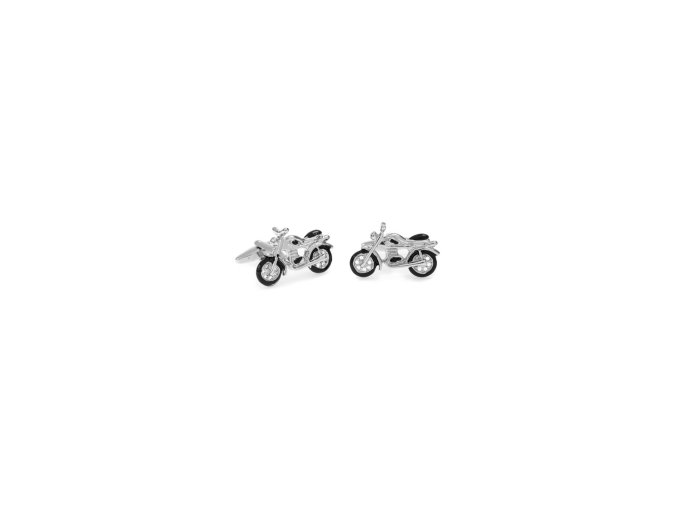 Stříbrné manžetové knoflíčky - motorka