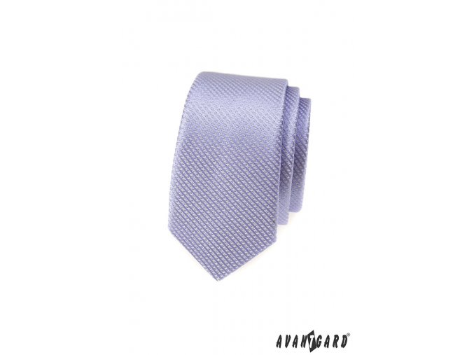 Lila slim vzorovaná kravata