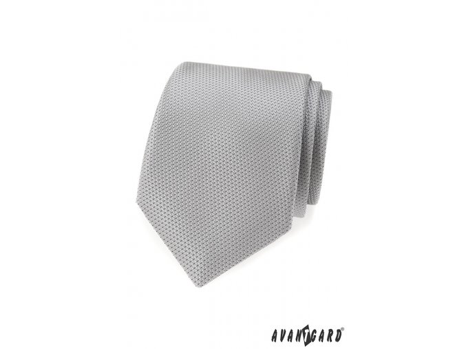 Světle šedá kravata s vroubkovanou strukturou