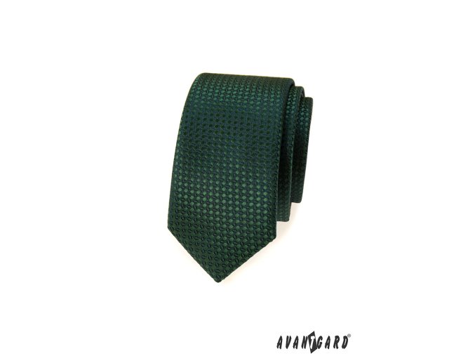Zelená jemně lesklá slim kravata