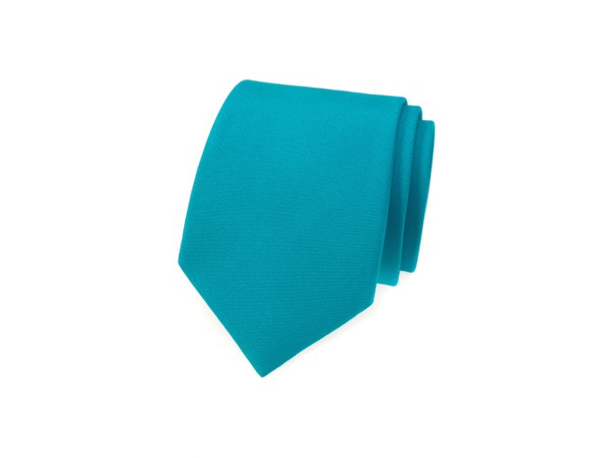 Sytě tyrkysová matná kravata