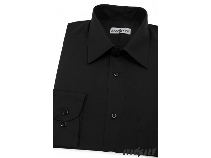 Pánská černá košile KLASIK s dl.ruk. 451-23