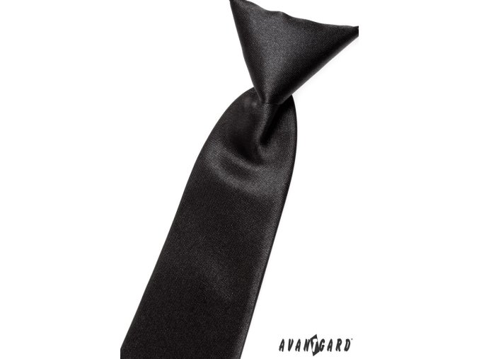 Černá chlapecká jednobarevná kravata