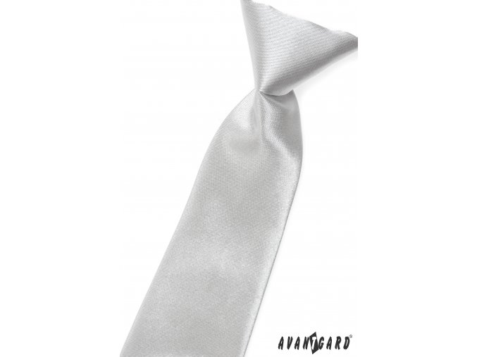Stříbrná chlapecká lesklá kravata